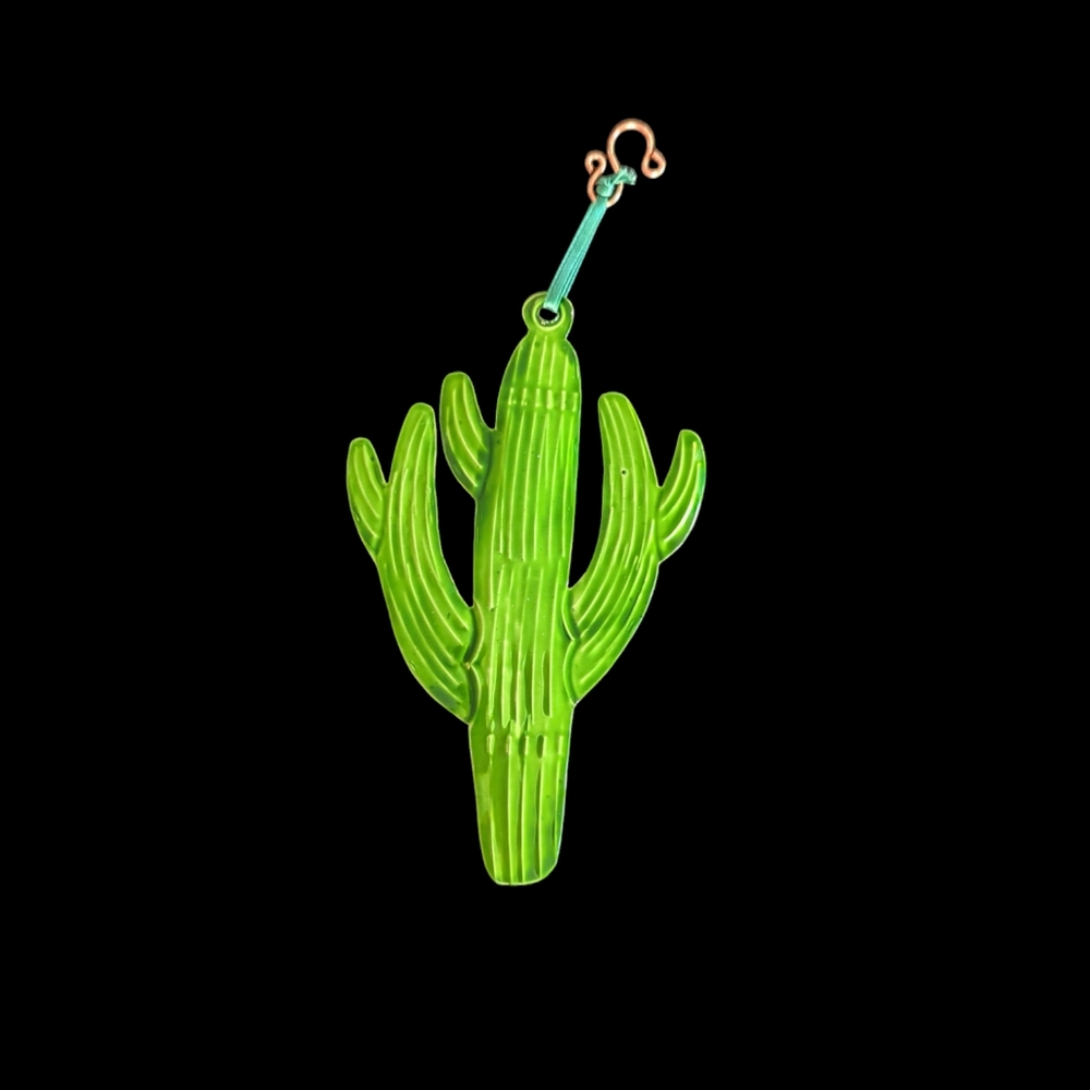 Handmade in Mexico Painted Punched Tin Saguaro
